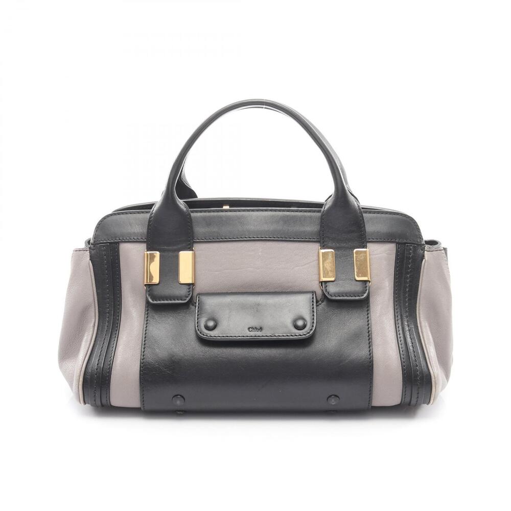 Chloe ALICE Handbag Leather Gray Black